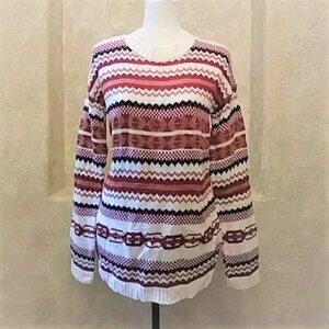 Fair Isle Nordic Crewneck Sweater Tunic Sz L NWT